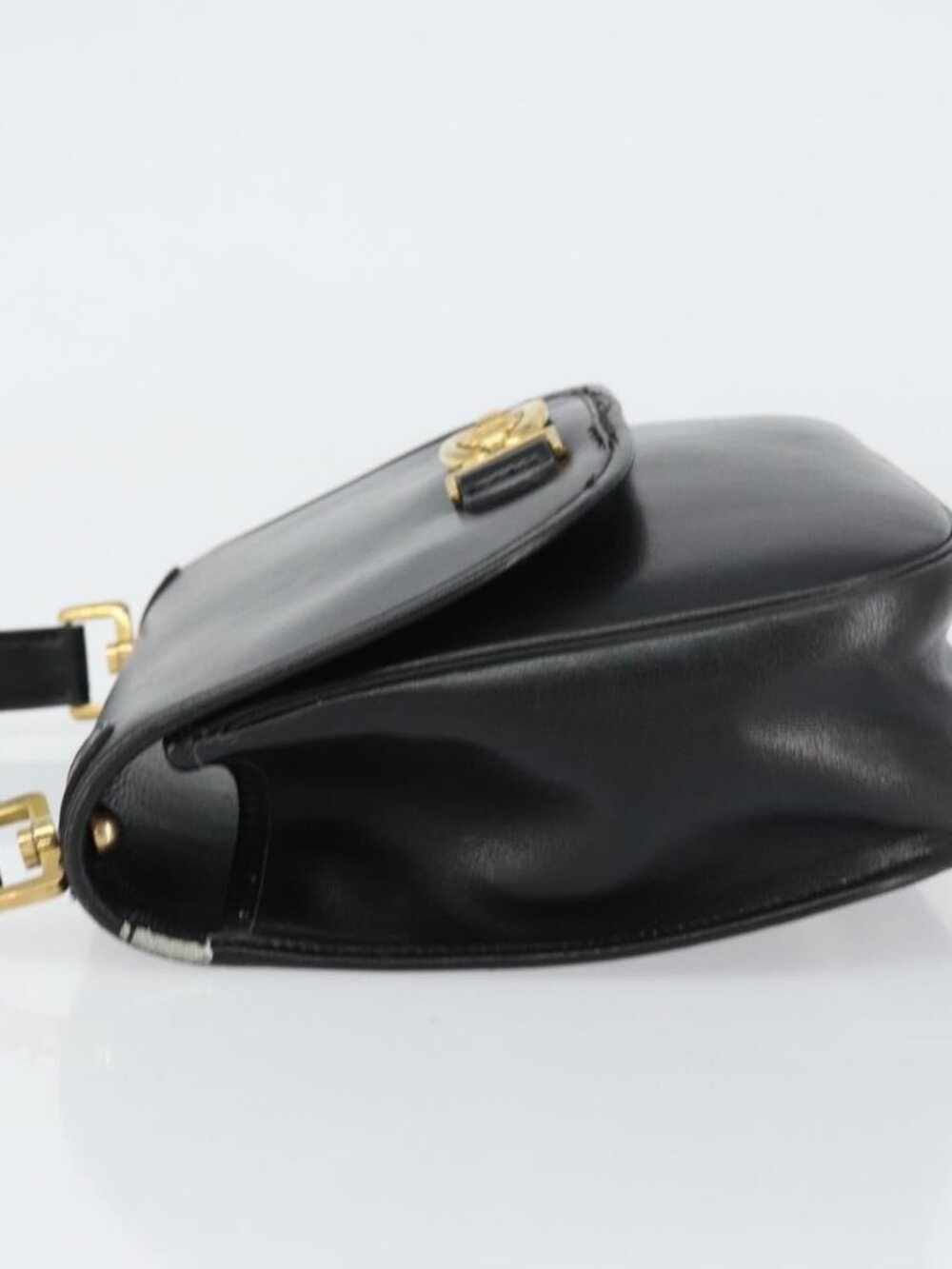 Christian Dior Shoulder Bag Leather Black Gold Auth 156492 - Picture 4 of 16